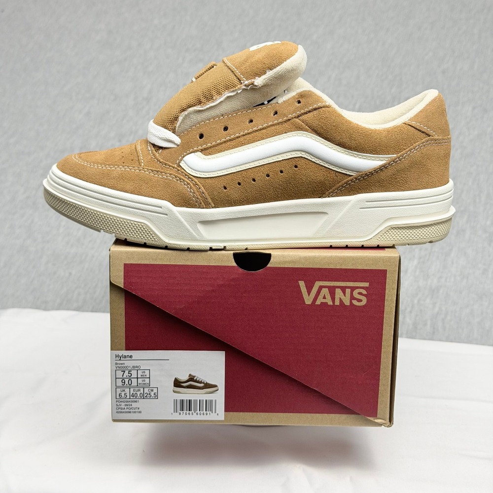 Vans Hylane Brown Suede Skate Shoes VN000D1JBRO Mens 7.5 Womens 9 NEW